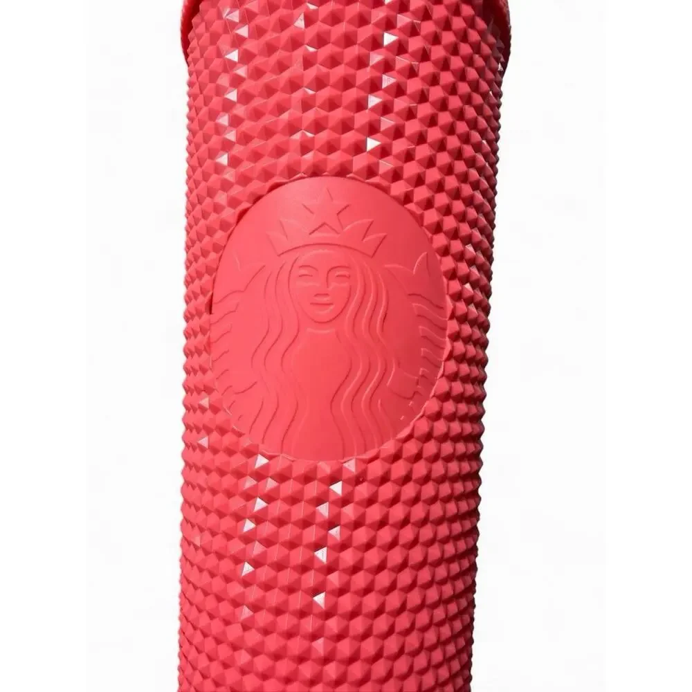 Starbucks Summer 2022 Studded Dragon Fruit 24oz Venti Tumbler Cup Coral Pink